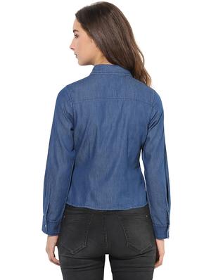 blue denim regular shirt - 14845625 - Standard Image - 4