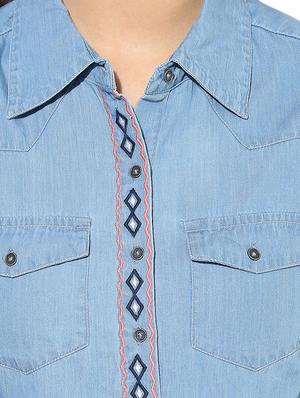 blue denim regular shirt - 14845630 - Standard Image - 4