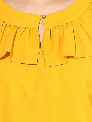 slit sleeve ruffle crepe top - 14845654 - Standard Image - 4