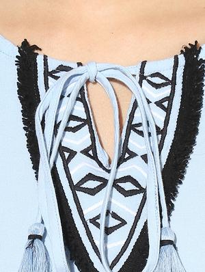embroidered cotton blend top - 14845668 - Standard Image - 4
