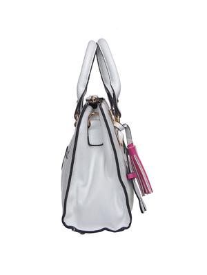 white leatherette handbag - 14848779 - Standard Image - 4