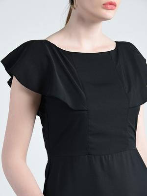boat neck flared gown - 14848876 - Standard Image - 4