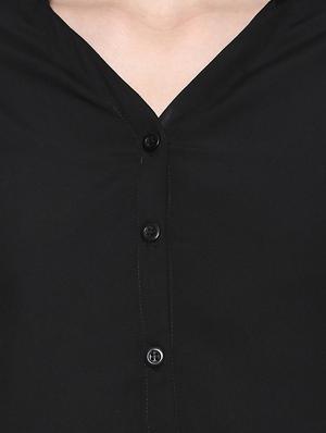 cold shoulder button up top - 14849430 - Standard Image - 4