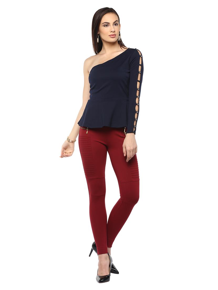 cut out single shoulder top - 14850250 - Zoom Image - 4