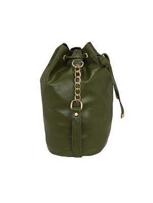 green leatherette regular sling bag - 14850699 - Standard Image - 4