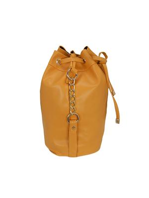 yellow leatherette regular sling bag - 14850701 - Standard Image - 4