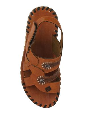 brown leatherette back strap sandal - 14854712 - Standard Image - 4