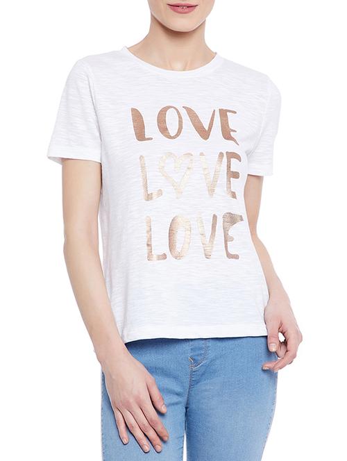 white graphic printed tee - 14860297 - Standard Image - 1