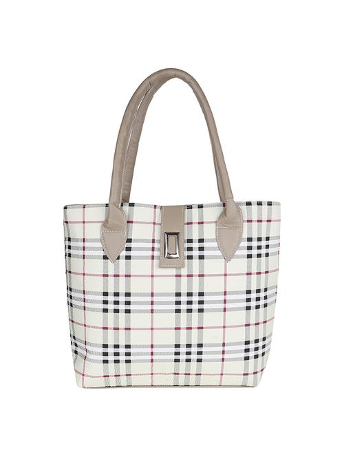 white leatherette regular handbag - 14863369 - Standard Image - 1