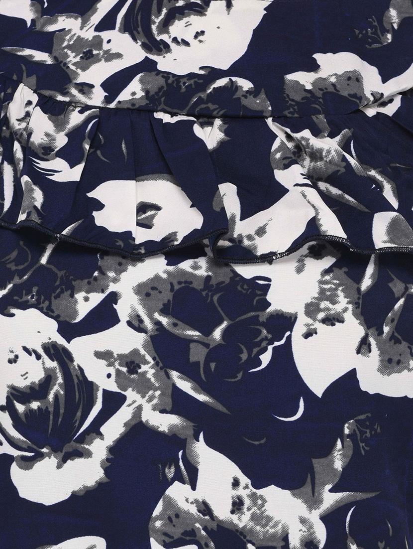 blue printed ruffled top - 14864295 - Zoom Image - 4