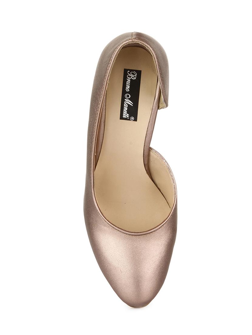 gold faux leather slip on pumps - 14865235 - Zoom Image - 4