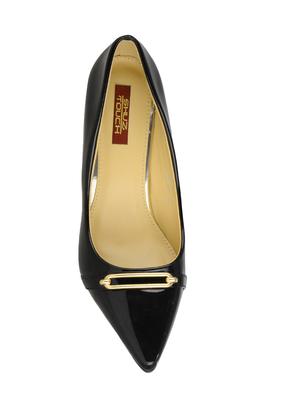 black faux leather slip on pumps - 14865251 - Standard Image - 4