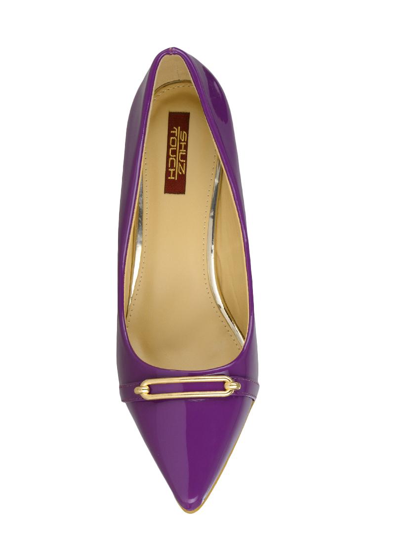purple faux leather slip on pumps - 14865252 - Zoom Image - 4