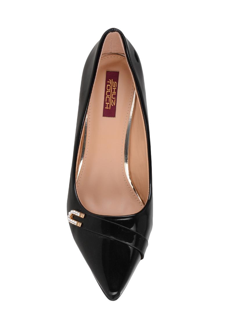 black faux leather slip on pumps - 14865254 - Zoom Image - 4