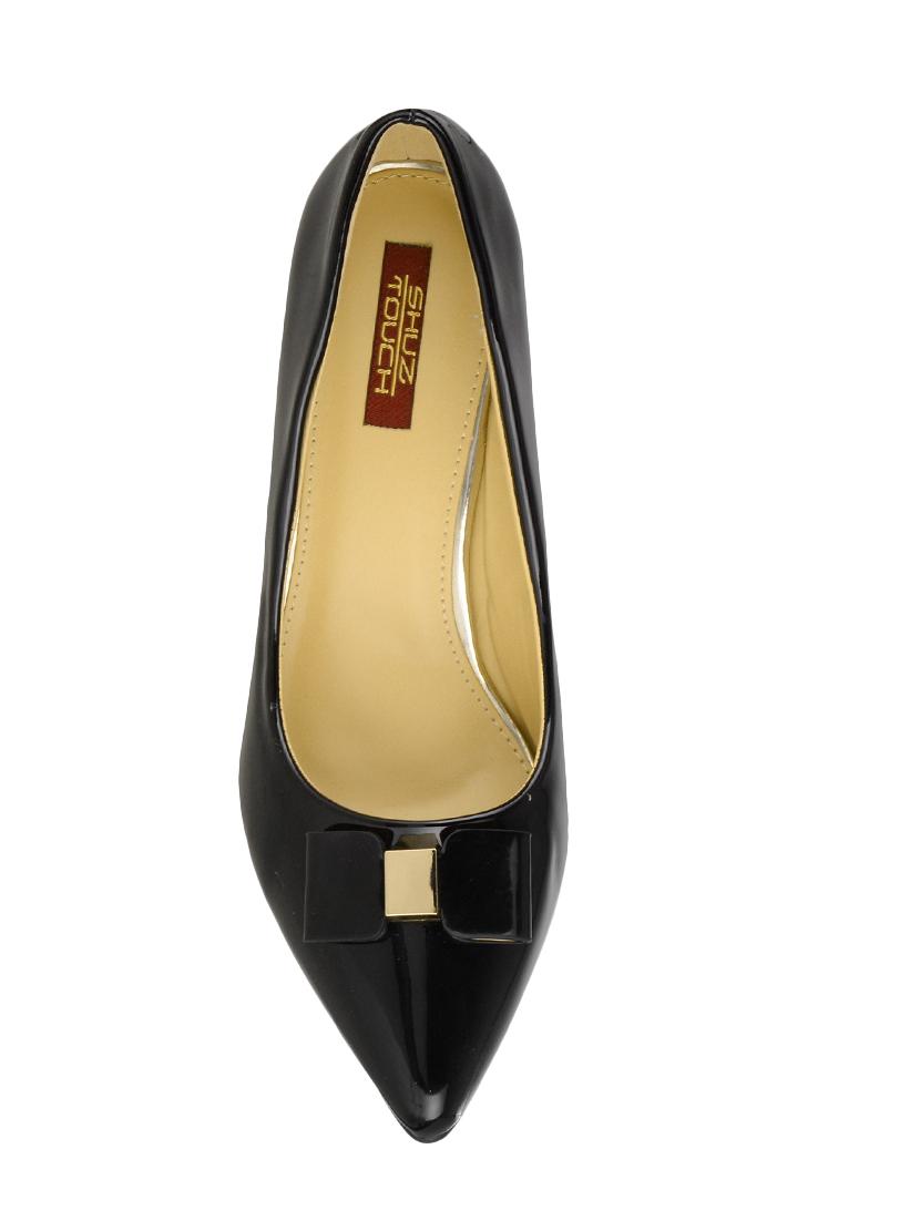 black faux leather slip on pumps - 14865257 - Zoom Image - 4