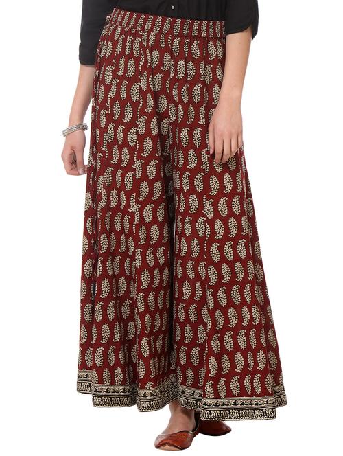 Paisley printed flared palazzo - 14867207 - Standard Image - 1