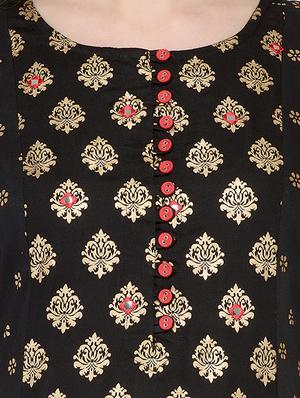 Foil printed kurta with skirt set - 14867216 - Standard Image - 7