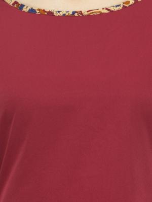 maroon kurta palazzo set - 14868109 - Standard Image - 4