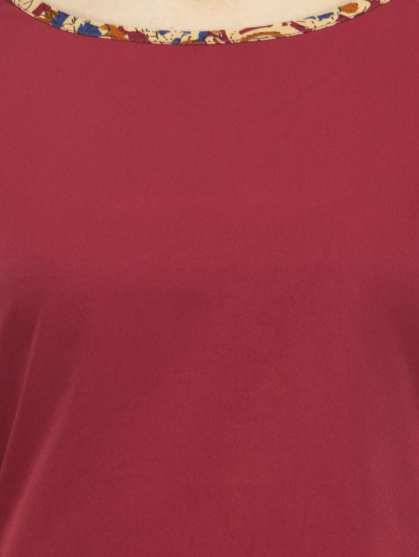 maroon kurta palazzo set - 14868109 - Zoom Image - 4