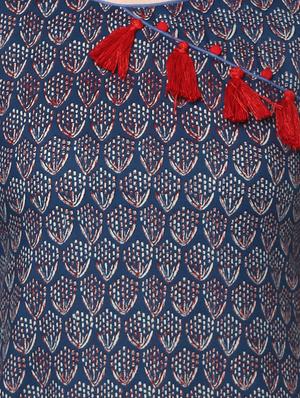 straight kurta with tassels - 14868464 - Standard Image - 4