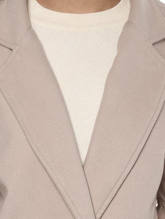 solid beige trench/overcoat - 14876075 - Zoom Image - 4