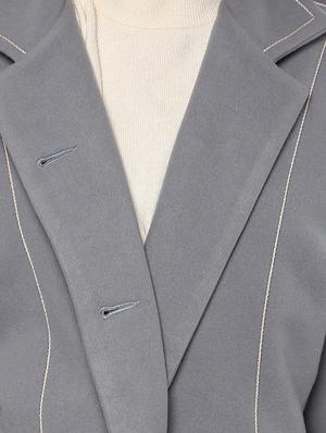 solid grey trench/overcoat - 14876079 - Standard Image - 4