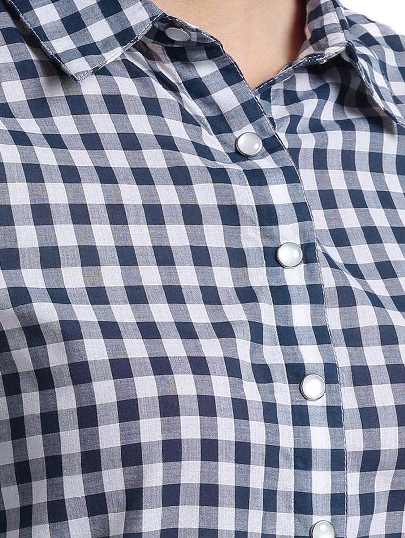 navy blue checkered shirt - 14876294 - Zoom Image - 4
