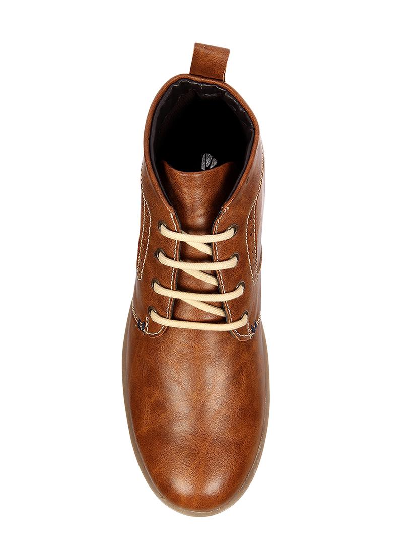 tan leatherette high ankle boot - 14876478 - Zoom Image - 4