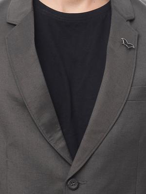 grey cotton formal blazer - 14877485 - Standard Image - 4