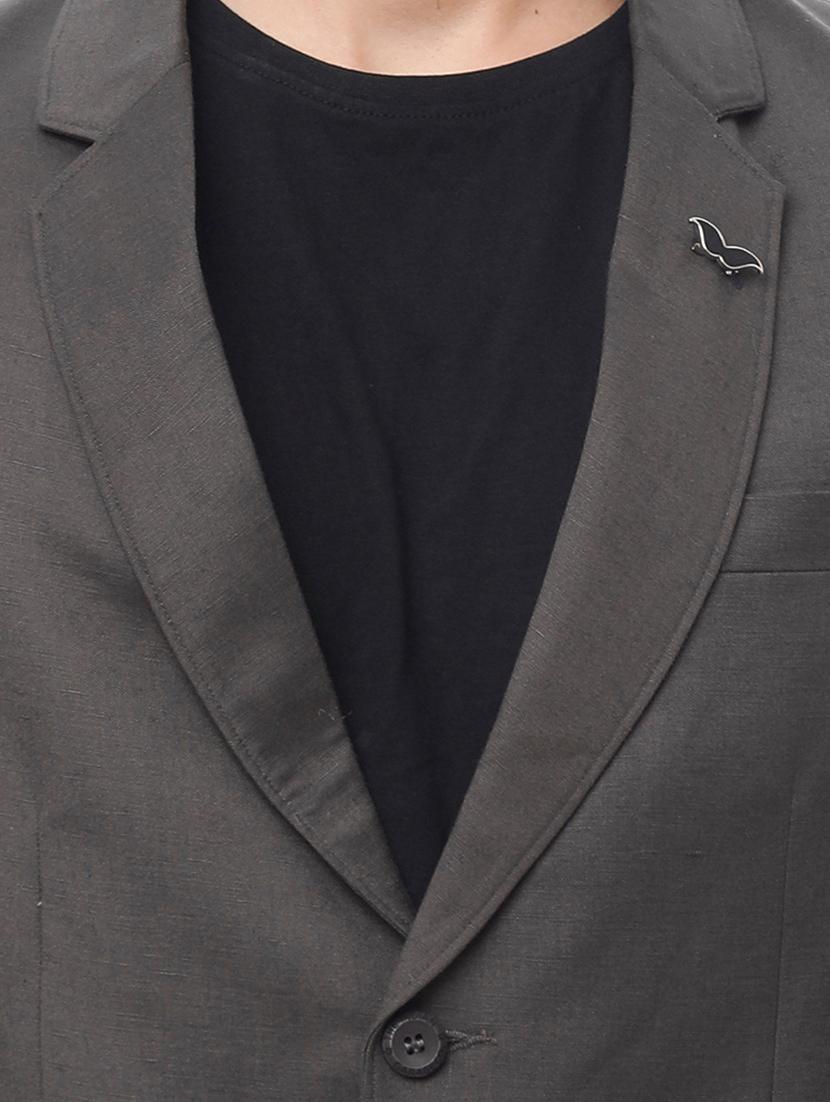 grey cotton formal blazer - 14877485 - Zoom Image - 4