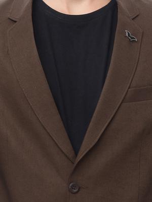 brown cotton formal blazer - 14877486 - Standard Image - 4