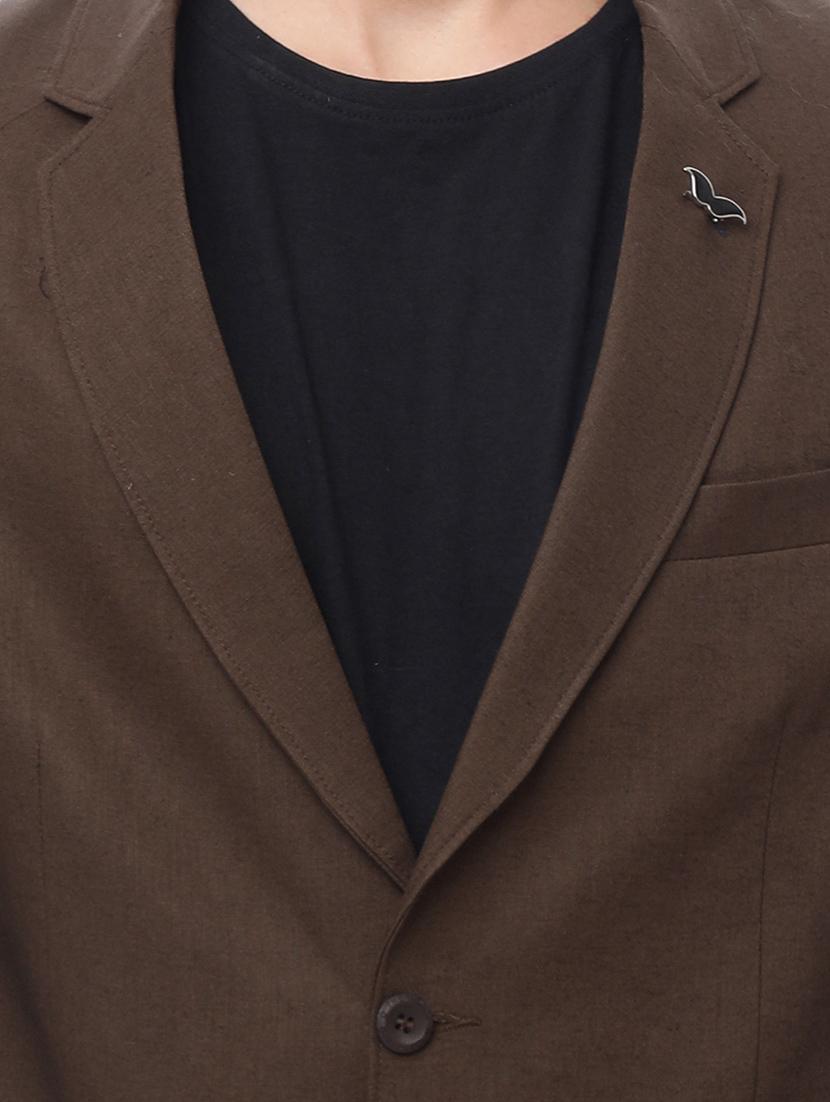 brown cotton formal blazer - 14877486 - Zoom Image - 4