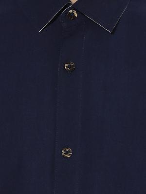 navy blue cotton casual shirt - 14880126 - Standard Image - 4
