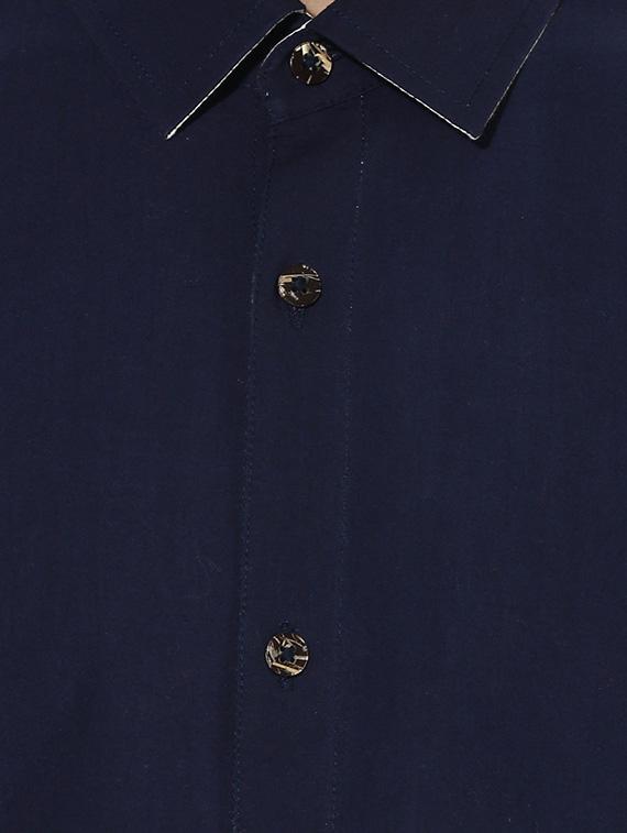 navy blue cotton casual shirt - 14880126 - Zoom Image - 4