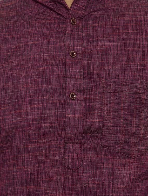 purple cotton long kurta - 14880716 - Zoom Image - 4