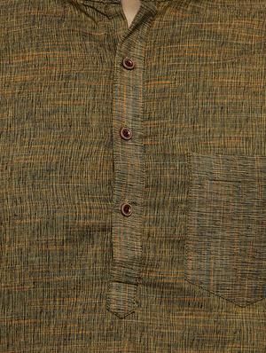 green cotton long kurta - 14880720 - Standard Image - 4