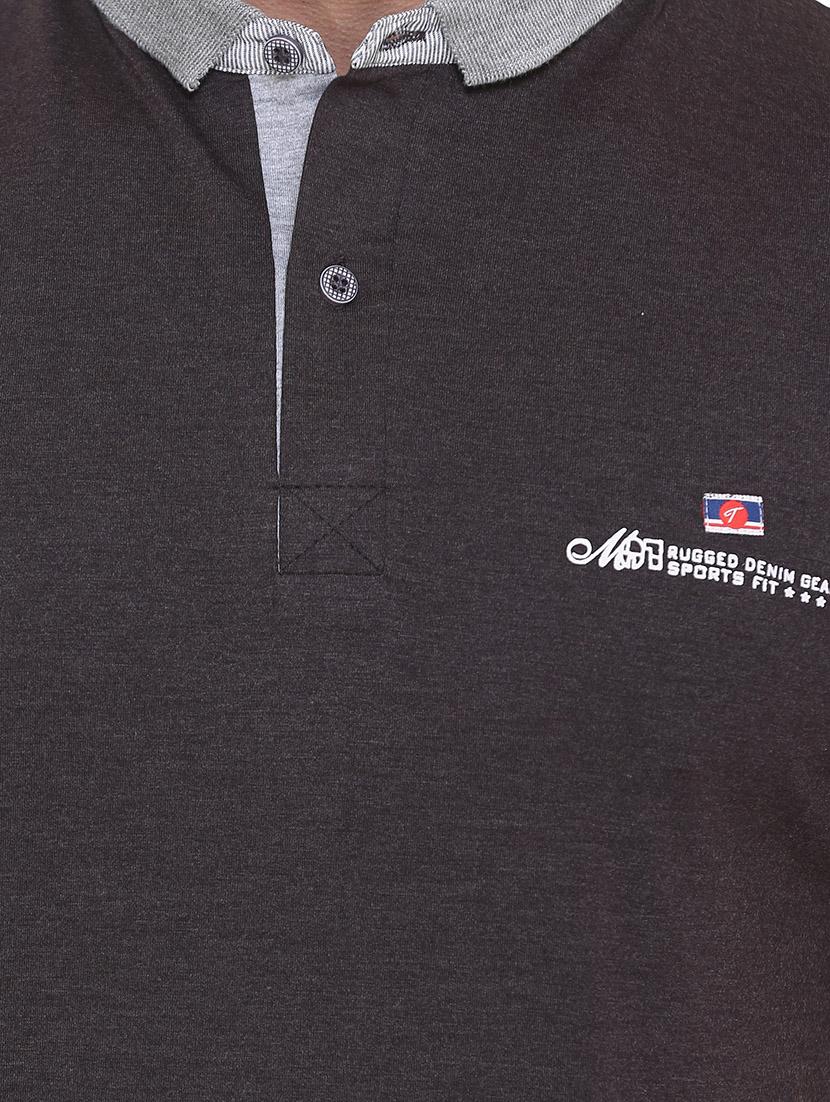 black cotton polo t-shirt - 14883548 - Zoom Image - 4