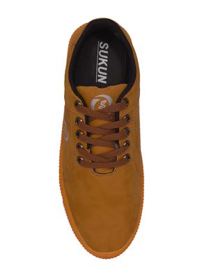tan leatherette lace up sneaker - 14885094 - Standard Image - 4