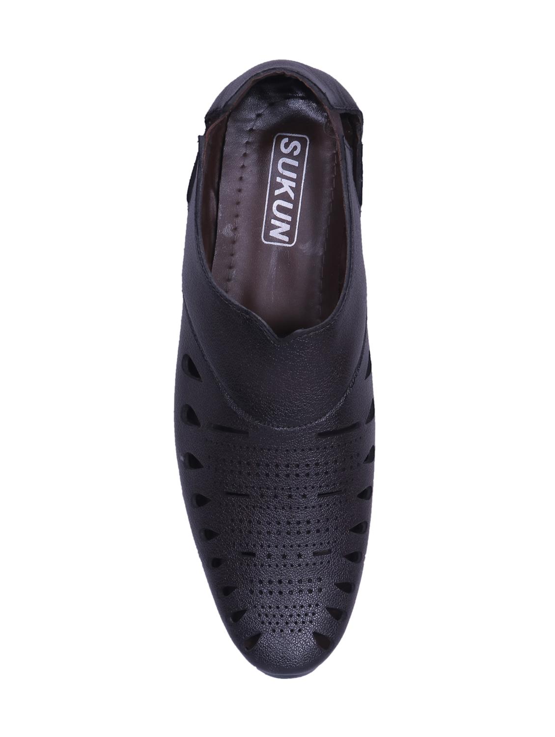 black leatherette slip on sandal - 14885098 - Zoom Image - 4