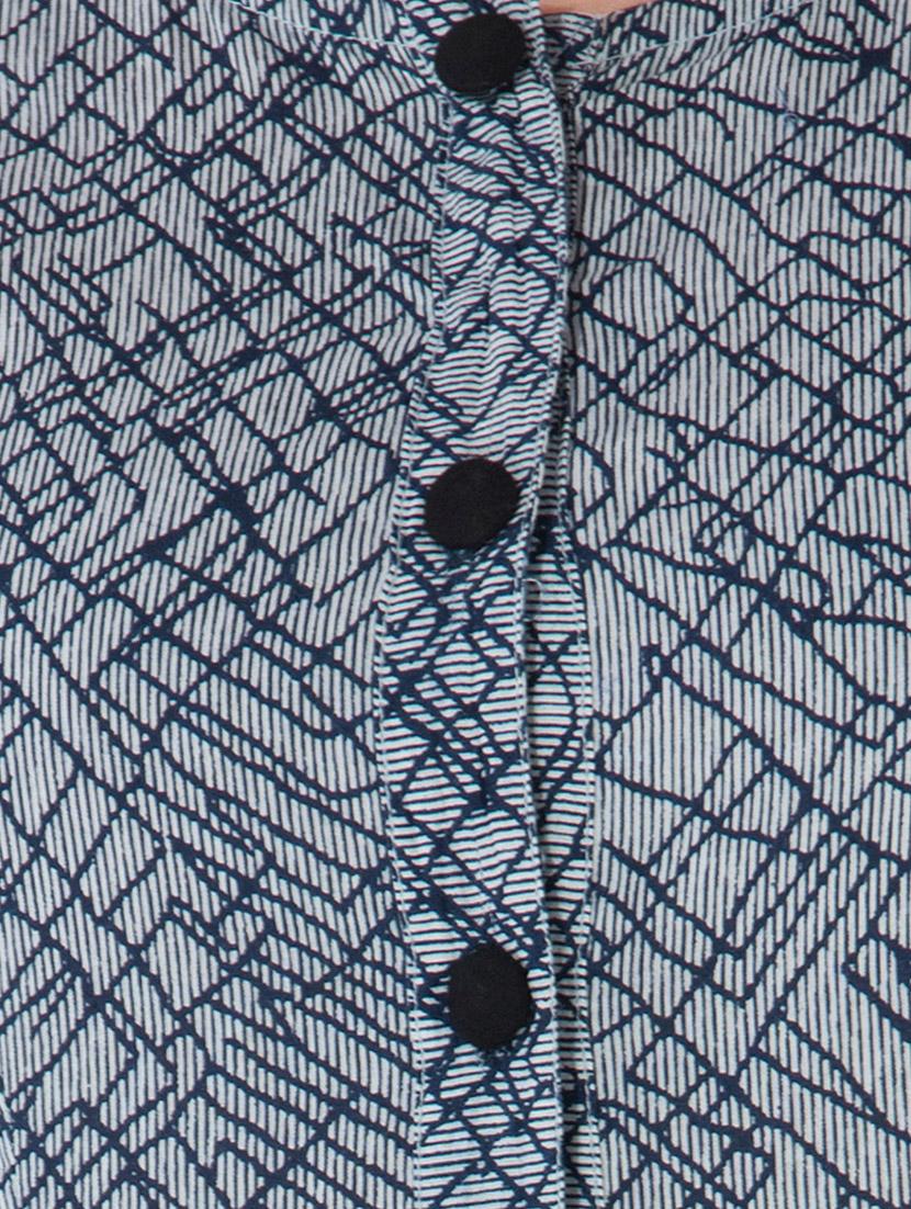 grey cotton flared kurta - 14885592 - Zoom Image - 4