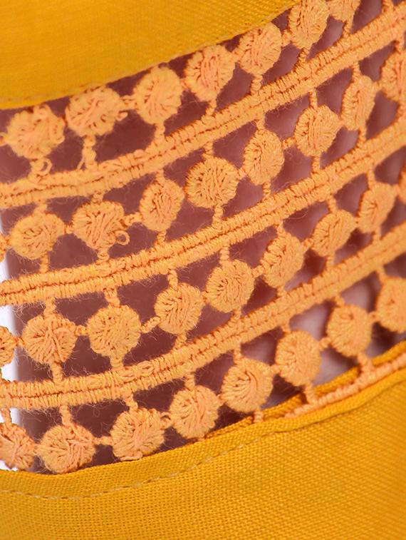 mustard rayon straight palazzo - 14886009 - Zoom Image - 4