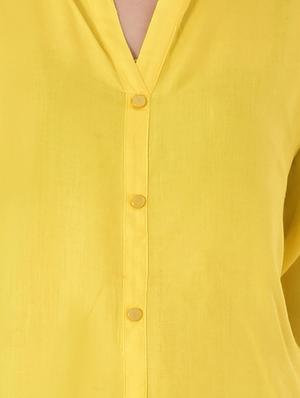 yellow rayon straight kurta - 14886046 - Standard Image - 4