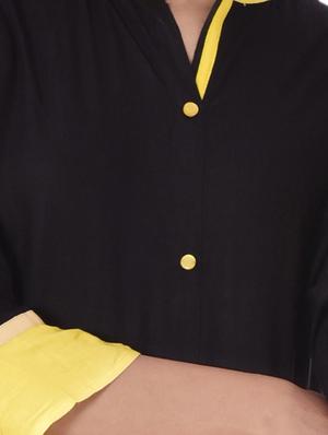 black rayon straight kurta - 14886051 - Standard Image - 4