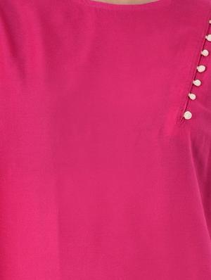 pink rayon straight kurta - 14886056 - Standard Image - 4