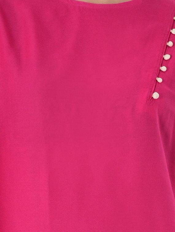 pink rayon straight kurta - 14886056 - Zoom Image - 4