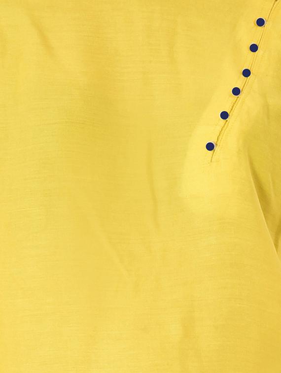 yellow rayon straight kurta - 14886057 - Zoom Image - 4