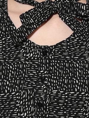 black georgette a-line dress - 14886968 - Standard Image - 4