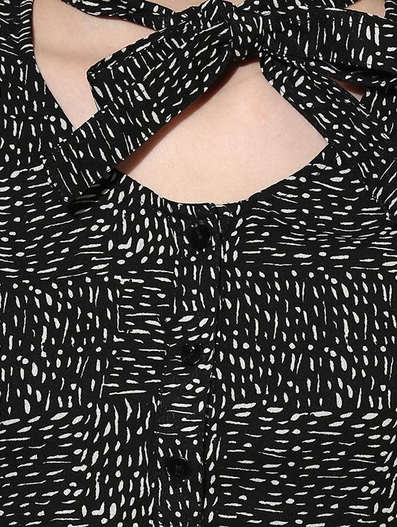 black georgette a-line dress - 14886968 - Zoom Image - 4