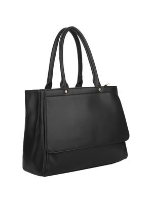 black leatherette regular handbag - 14887116 - Standard Image - 4