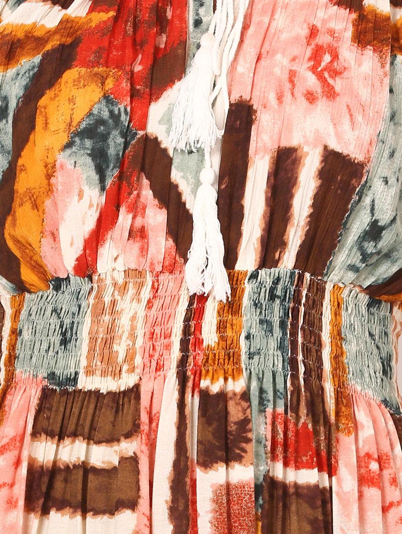 brown printed maxi dress - 14887768 - Zoom Image - 4